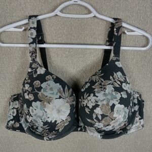 Lane Bryant Cacique Boost Plunge Bra Womens Size 44C Floral Padded Underwire